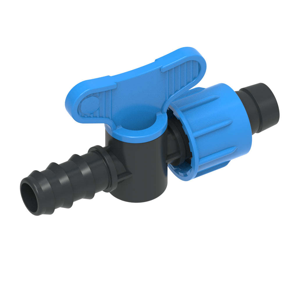 Válvula 16 mm insercion x 5/8 pulg. candado para cinta