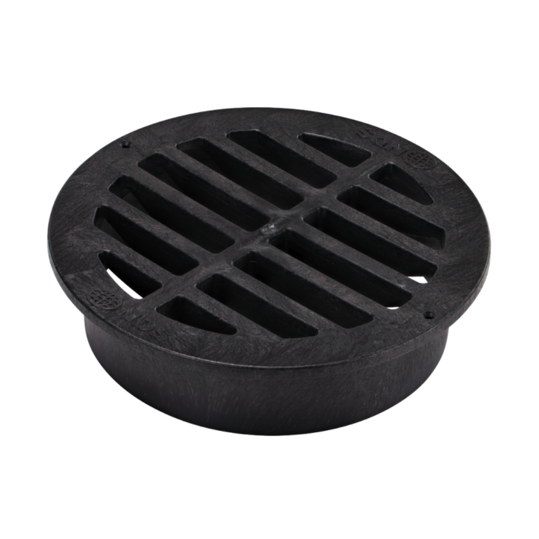 NDS REJILLA REDONDA PLANA DE 6 PULG NEGRO