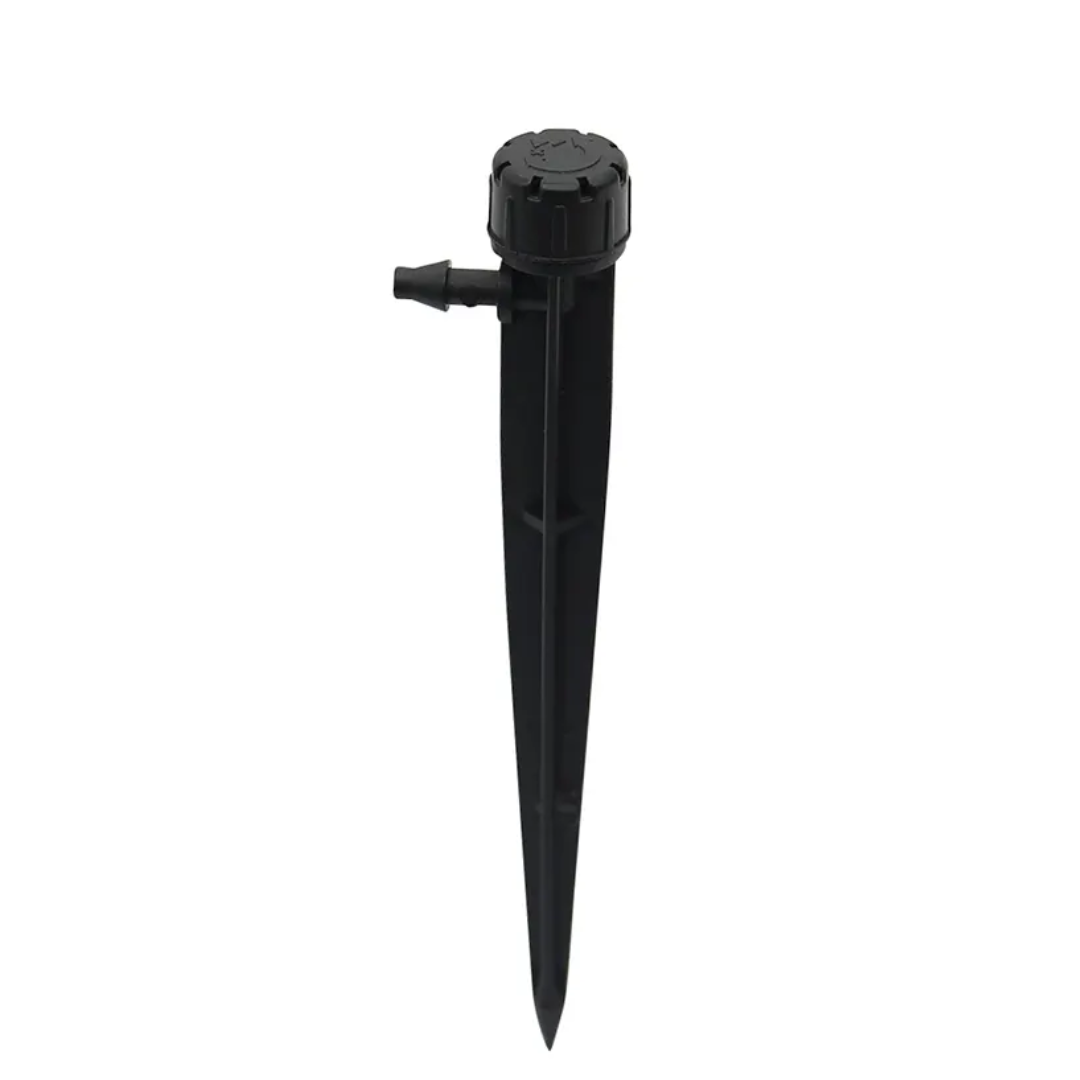 Estaca gotero negro regulable conexion insercion tubing