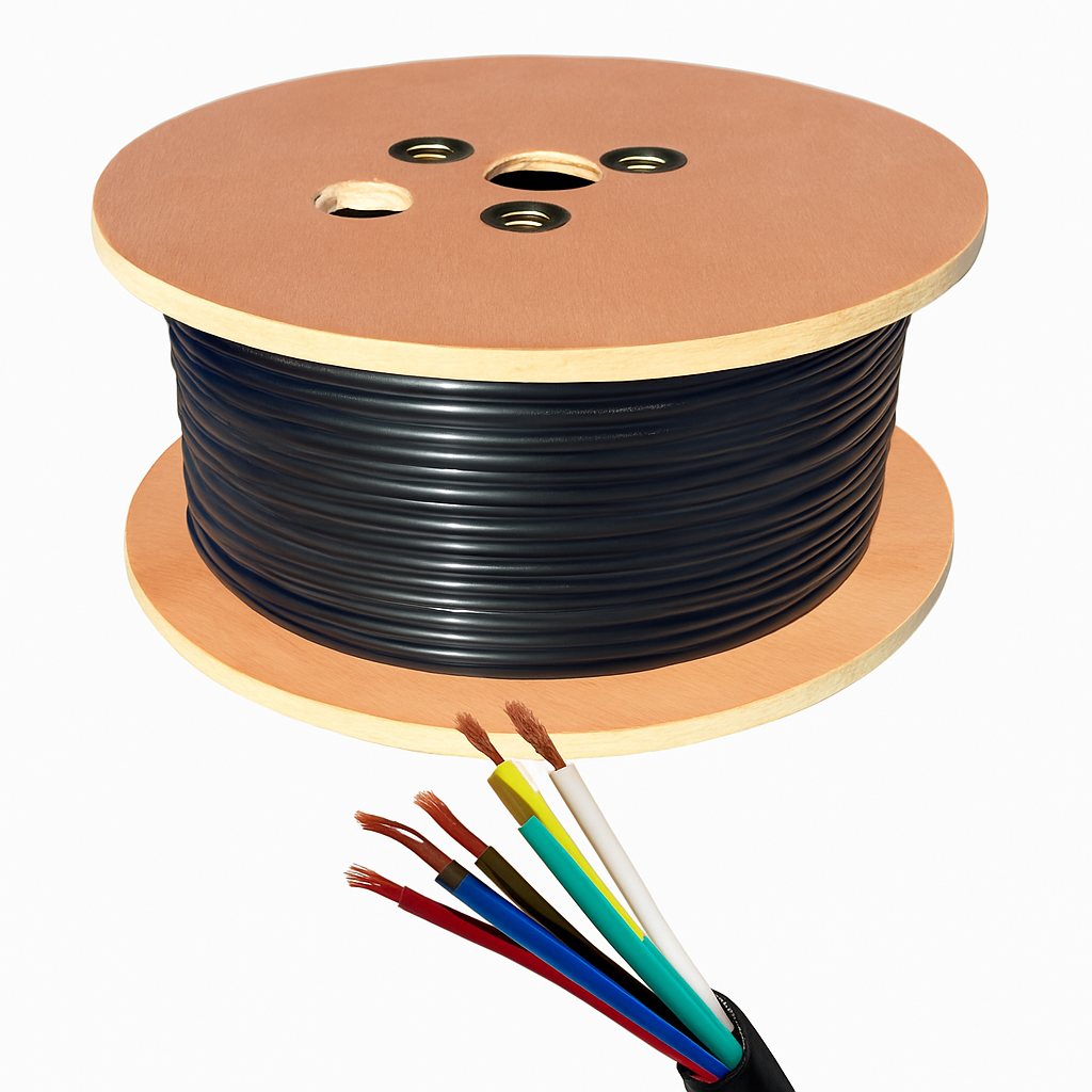 Cable subterraneo multiple. 7 hilos 18 AWG rollo de 152.40 mts = 500 ft